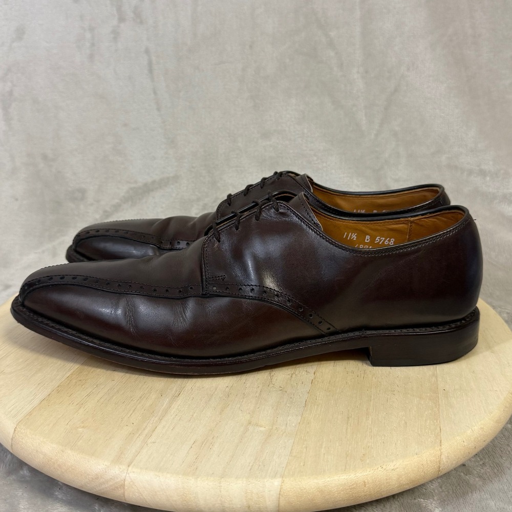 Allen Edmonds Wendell Mens 11.5 B Brown Leather Split Toe Derby Dress Shoes 5768 - Picture 3 of 16